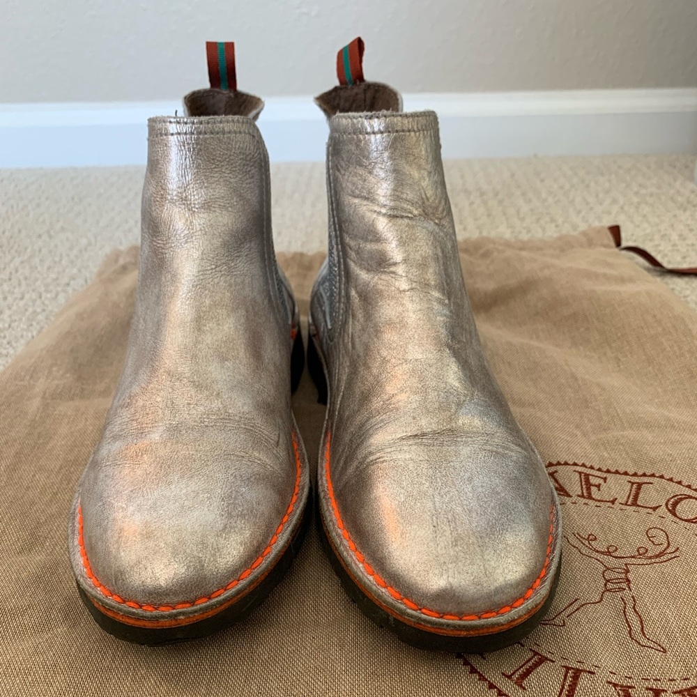 Anthropologie- Metallic Penelope Chilvers Jump Ankle Boots